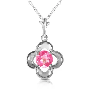 0.55 Carat 14K Solid White Gold I Recall Pink Topaz Necklace