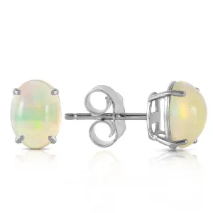 0.9 Carat 14K Solid White Gold Yours To Love Opal Earrings