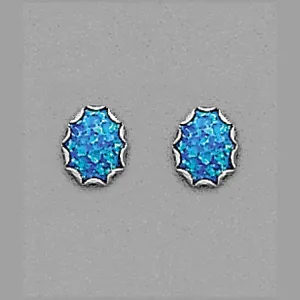 10x8 Dark Blue Simulated Created Opal