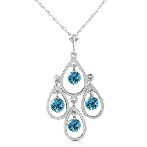 1.2 Carat 14K Solid White Gold Call The Tune Blue Topaz Necklace