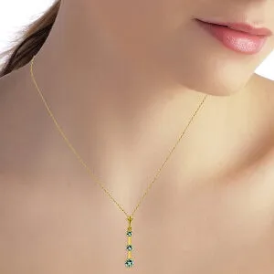 1.25 Carat 14K Solid Yellow Gold Lawrence Blue Topaz Necklace