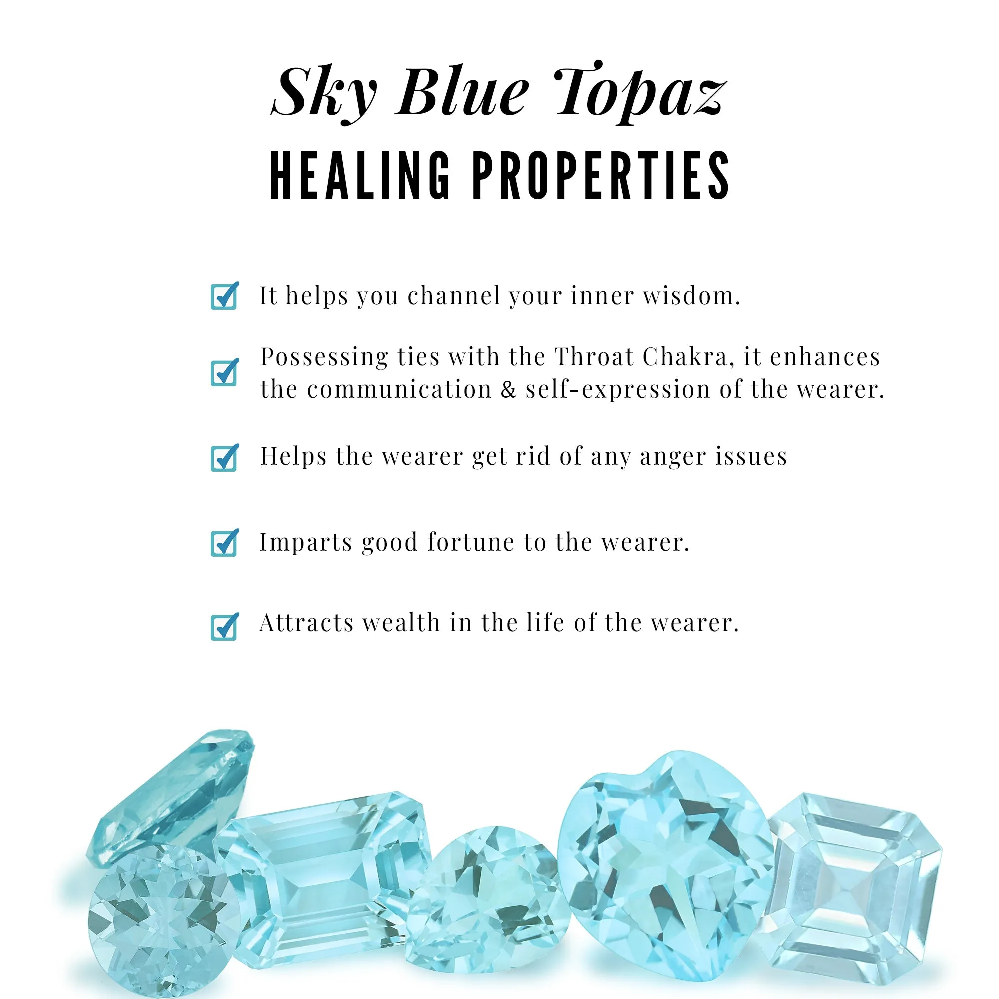 1/4 CT Sky Blue Topaz and Gold Star Pendant Necklace