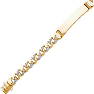 14K Fancy Hollow Cuban ID Bracelet