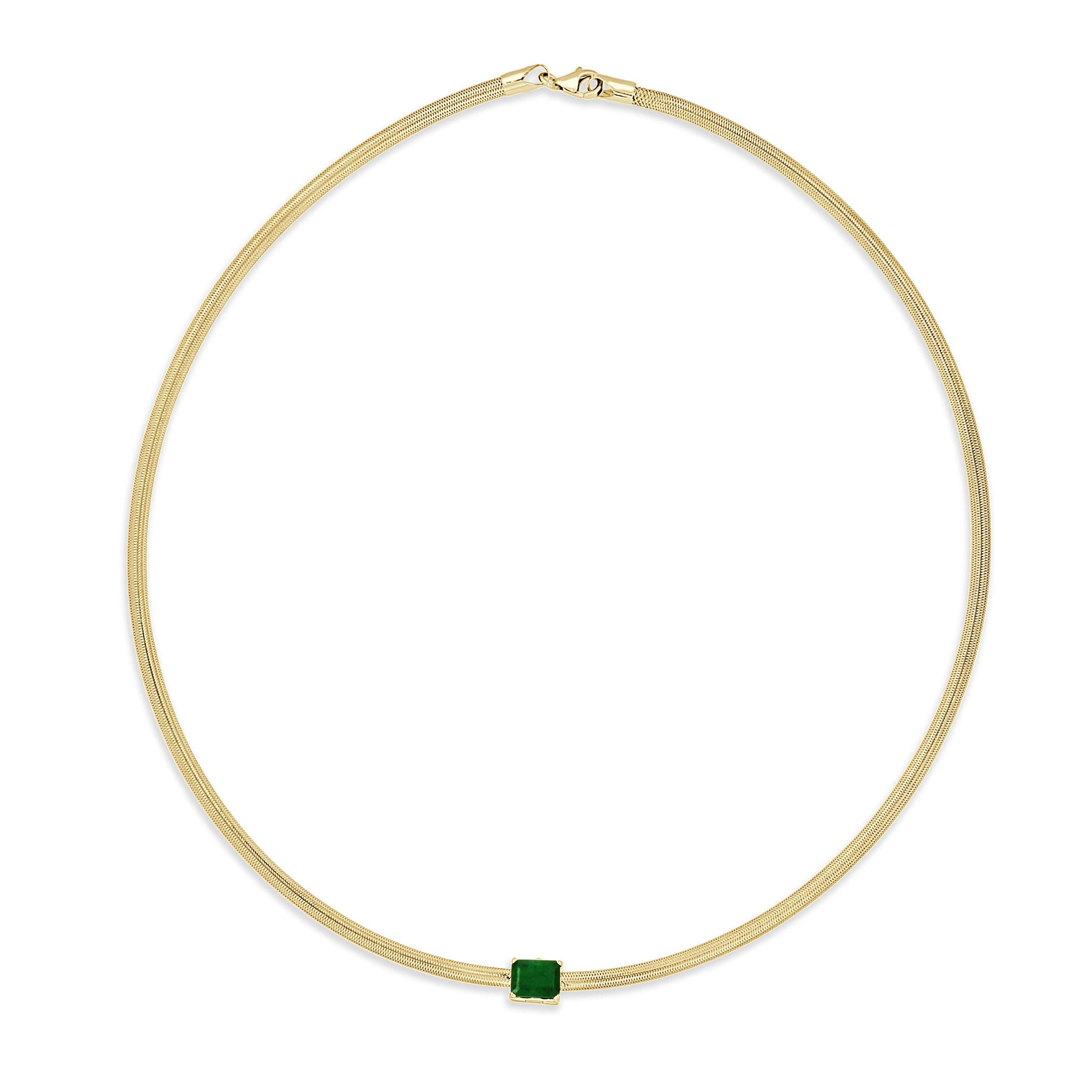 14K Gold Emerald Necklace - 2.07ct
