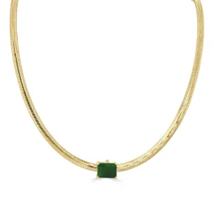 14K Gold Emerald Necklace - 2.07ct