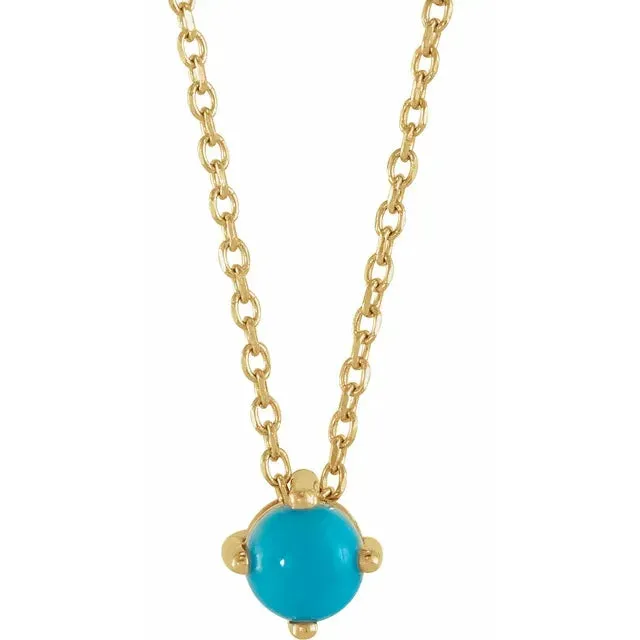 14K Yellow Gold White Opal Cabochon Pendant