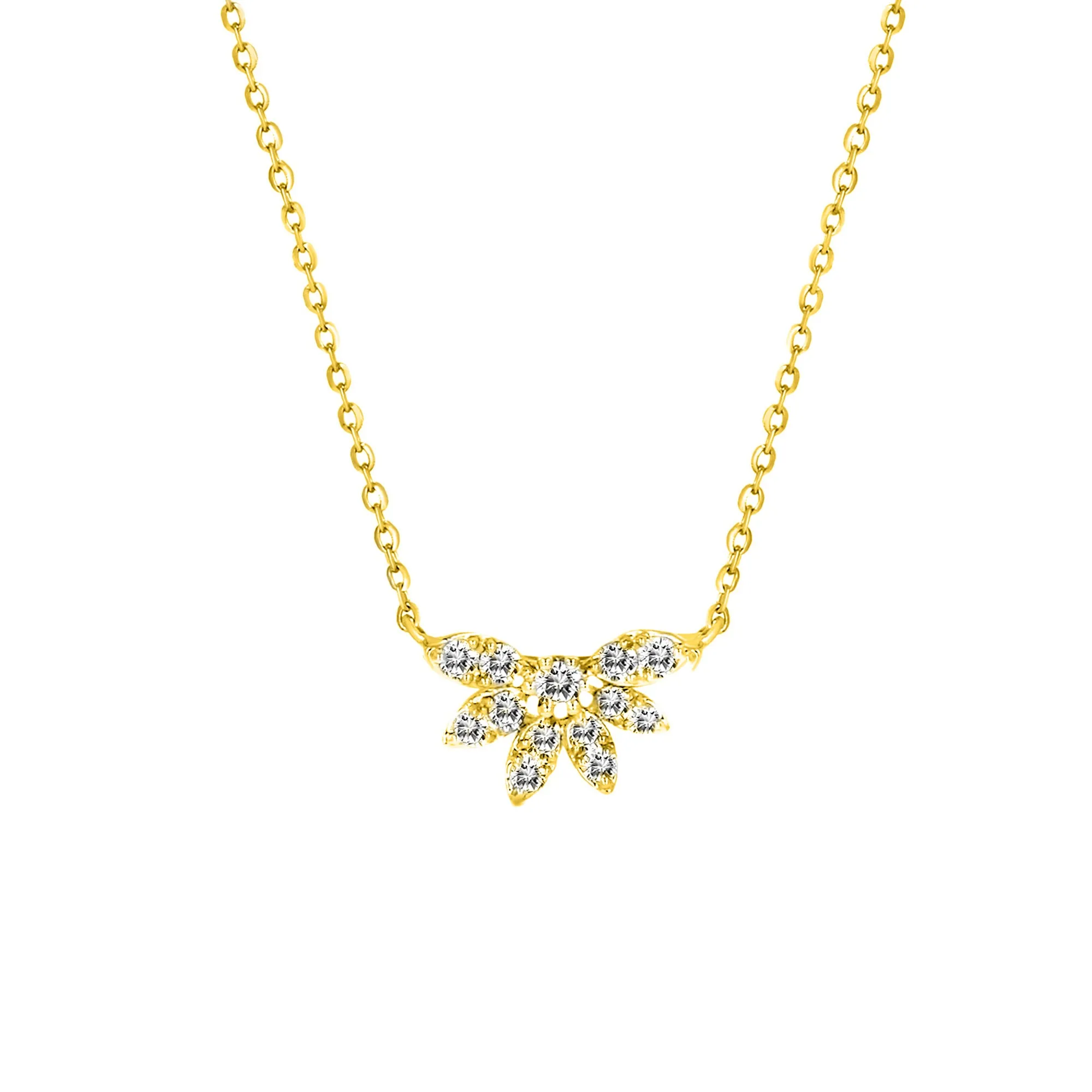 14KY 13D0.20CT,1/2 FLOWER DIAMOND NK (118N402270Y14DI1)