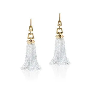 16-Strand Moon Quartz Tassel Earrings