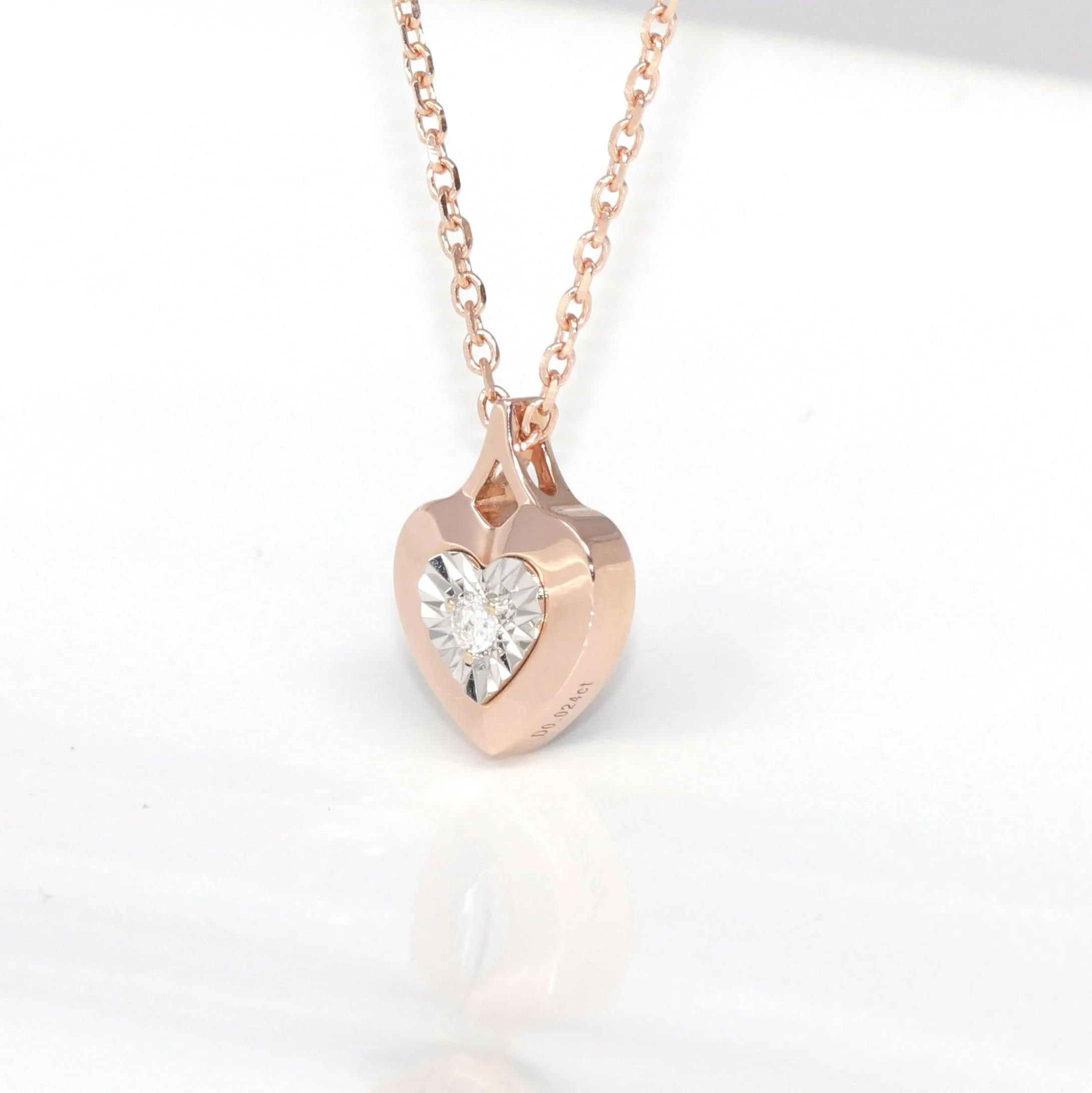 18K Rose Gold Genuine Red Agate & Diamond Necklace(2 in 1)