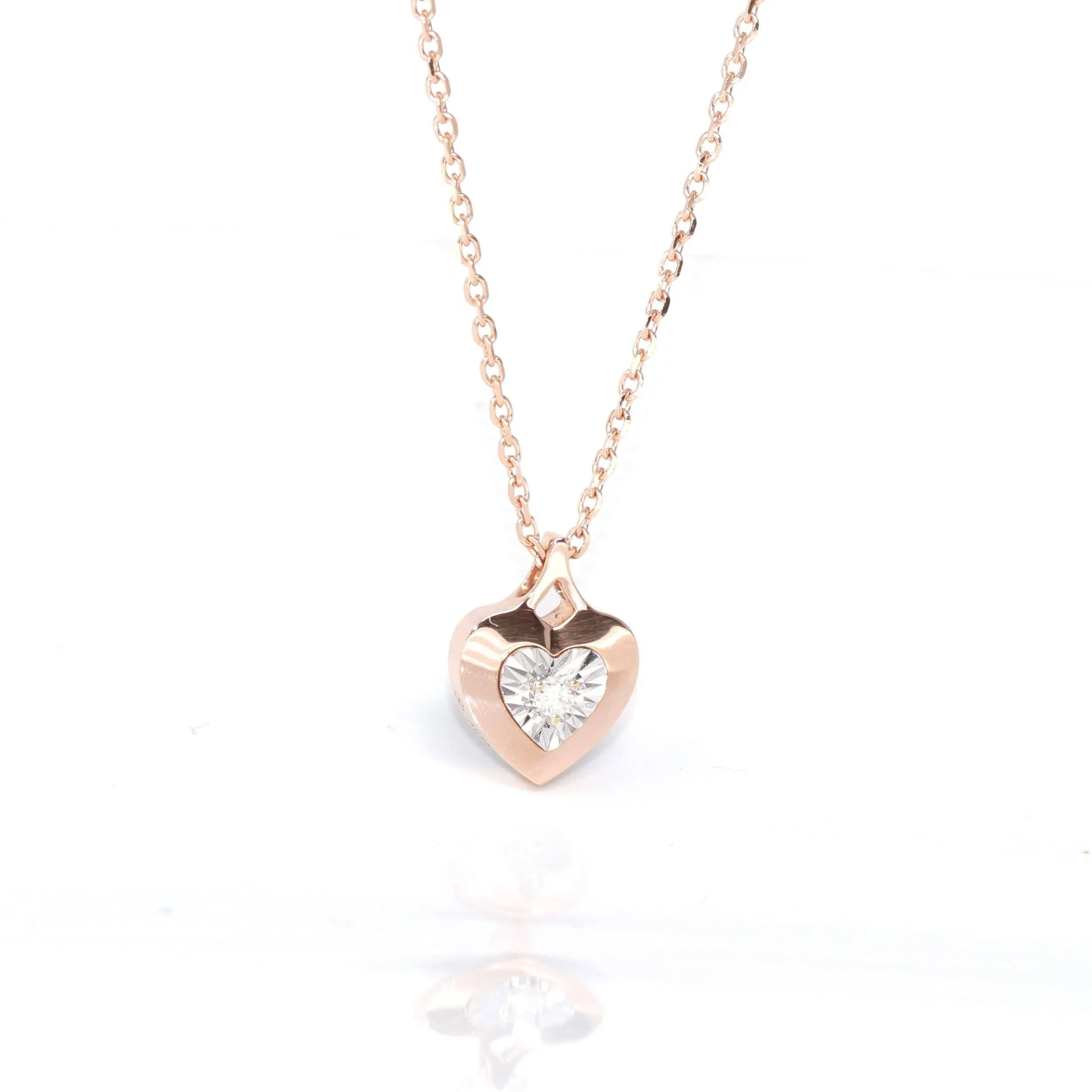 18K Rose Gold Genuine Red Agate & Diamond Necklace(2 in 1)