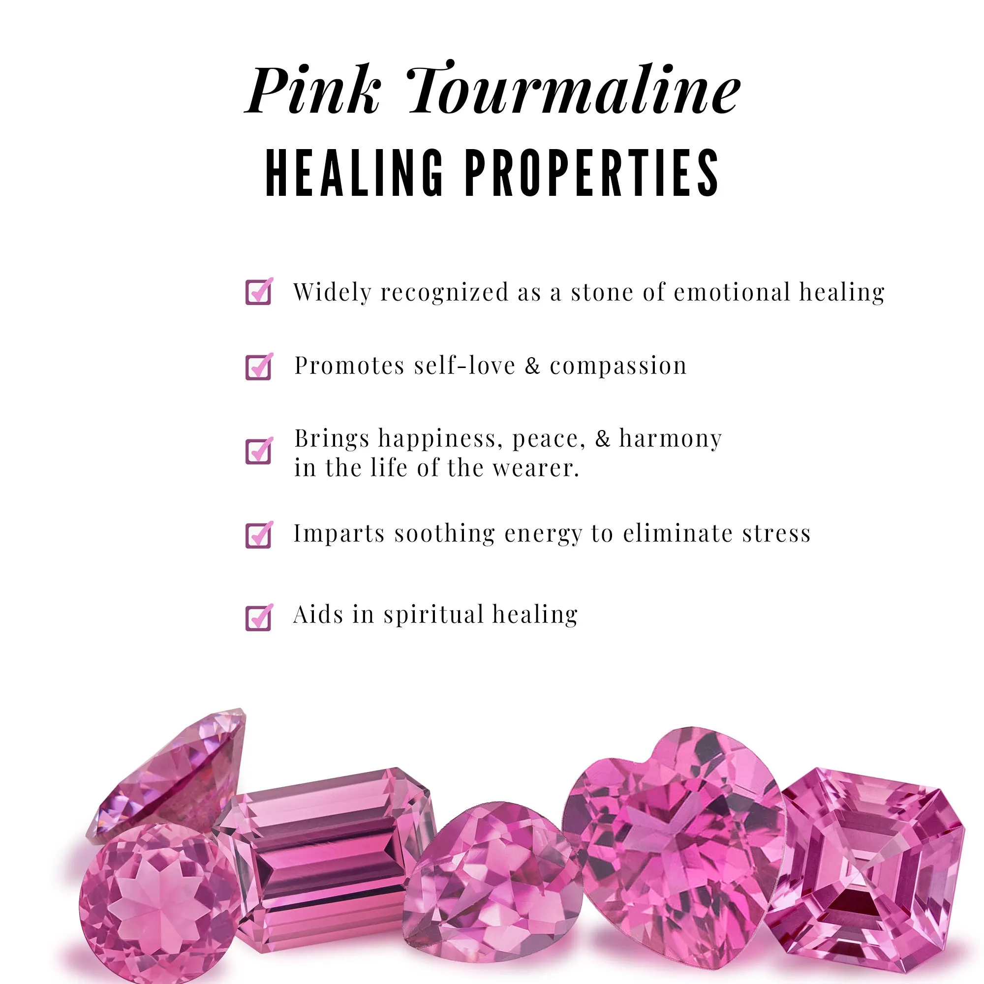3/4 CT Pink Tourmaline Solitaire Pendant Necklace For Women