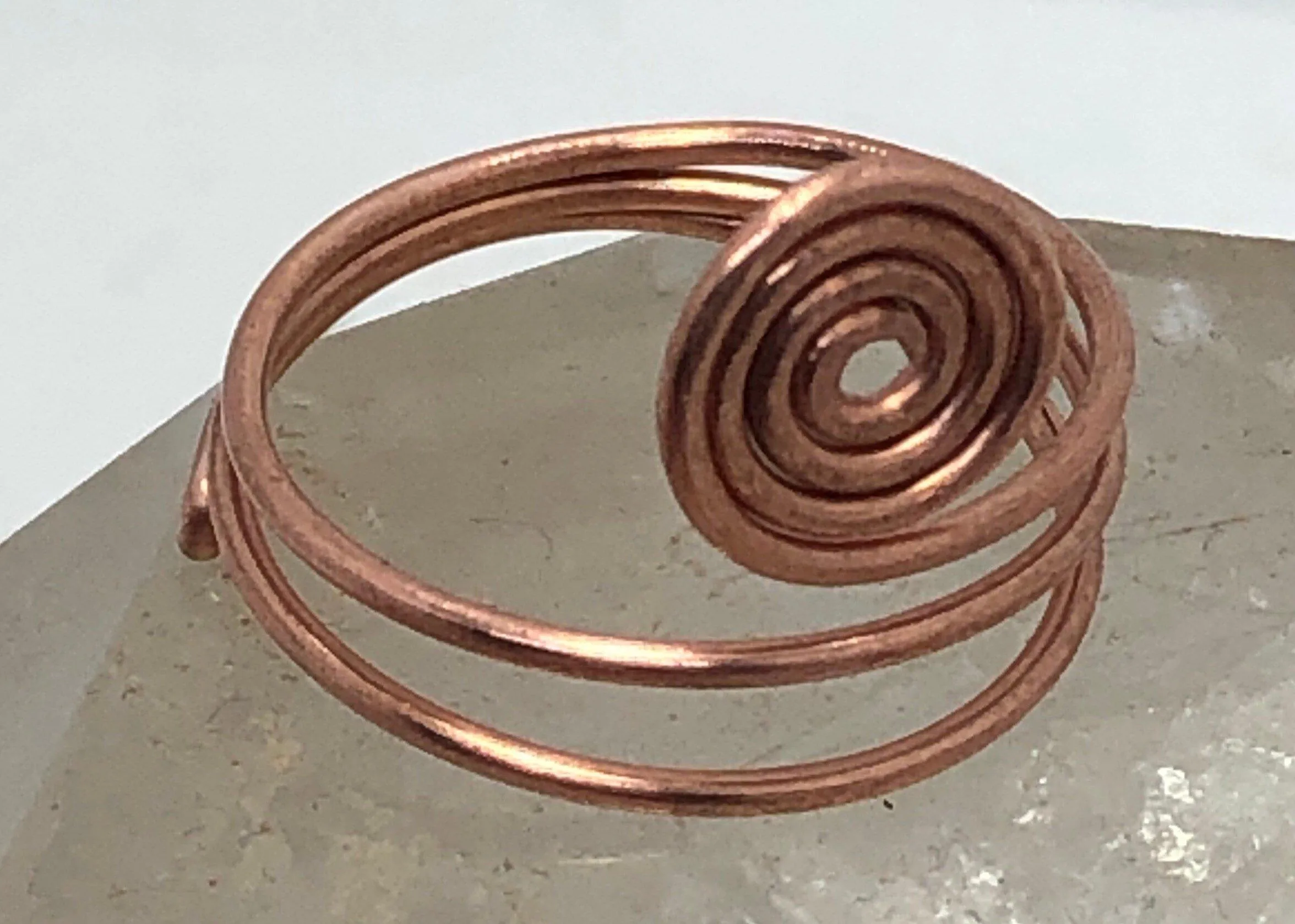 Adjustable Spiral Toe Ring Lock Adornment Copper or Brass Handmade