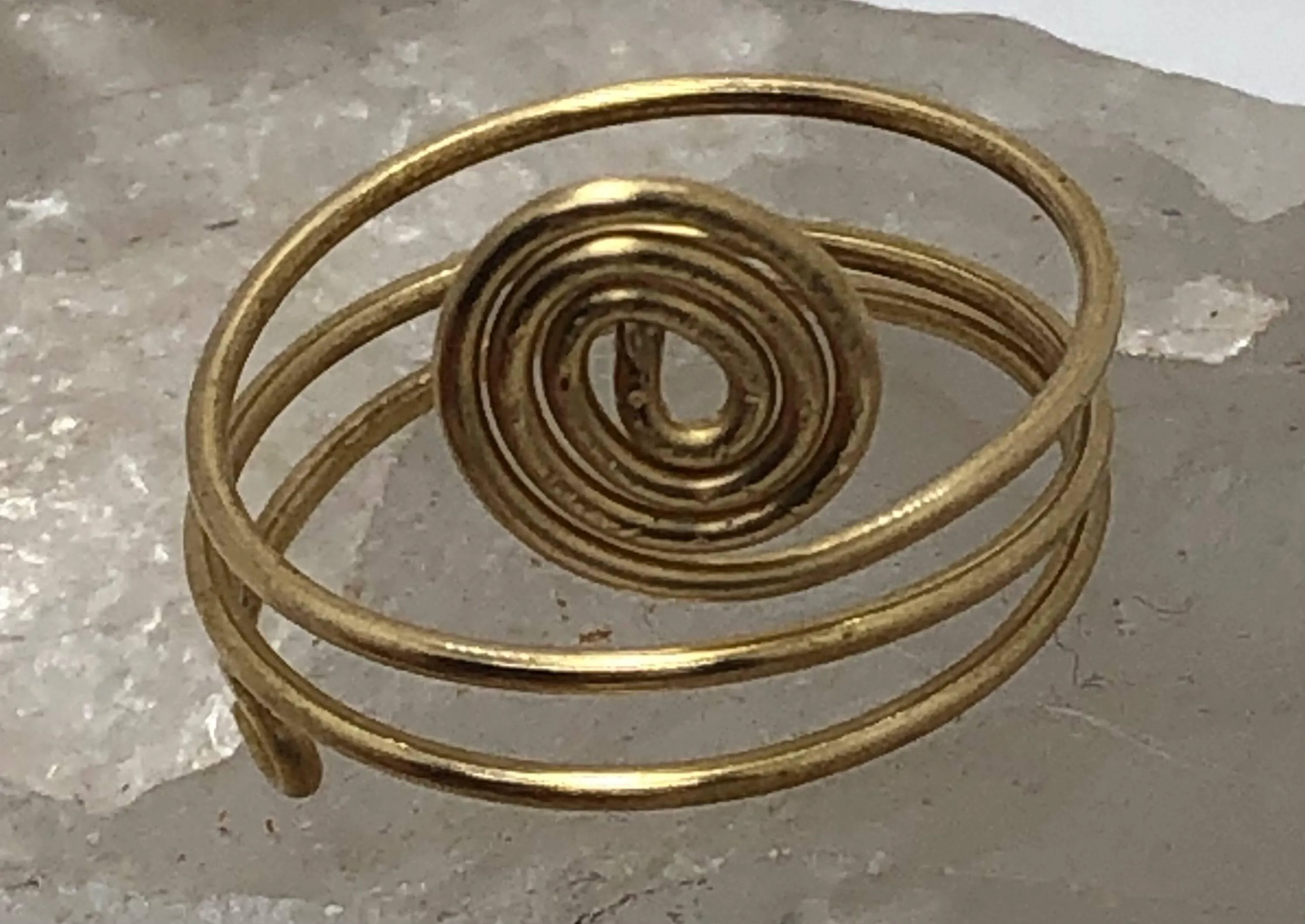Adjustable Spiral Toe Ring Lock Adornment Copper or Brass Handmade