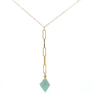 aegean - aquamarine lariat necklace