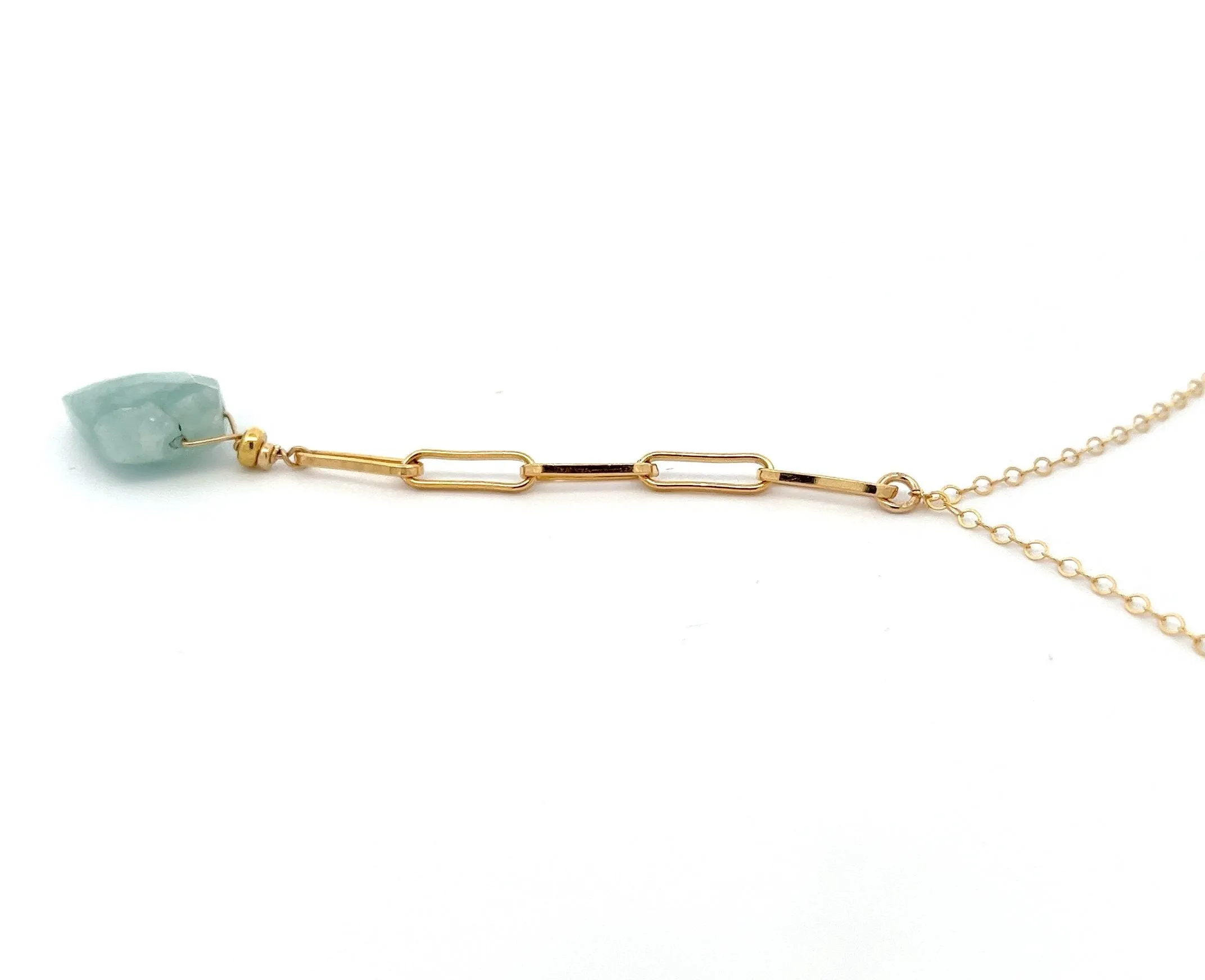 aegean - aquamarine lariat necklace