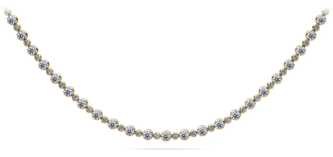 Alternating Diamonds Lab-Grown Diamond Necklace with 6.11 ct.(finished) 1.7mm, 2.7mm