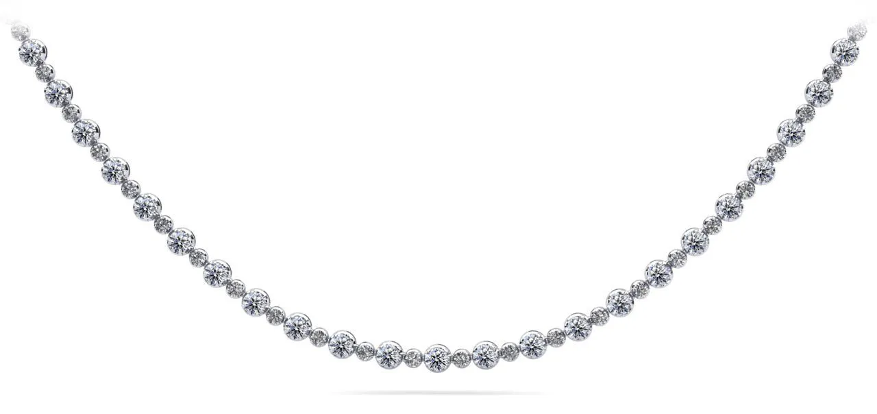 Alternating Diamonds Lab-Grown Diamond Necklace with 6.11 ct.(finished) 1.7mm, 2.7mm