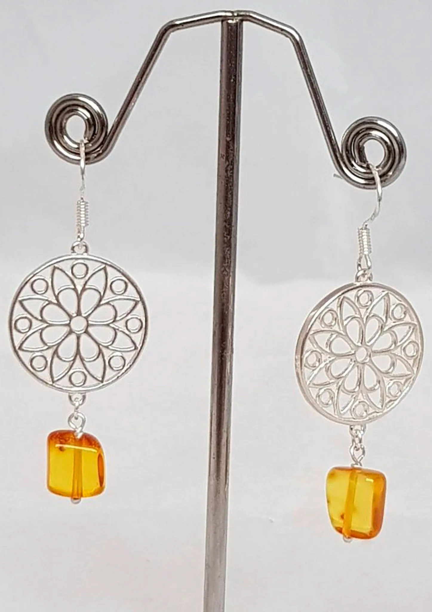 Amber Floral filigree Earrings