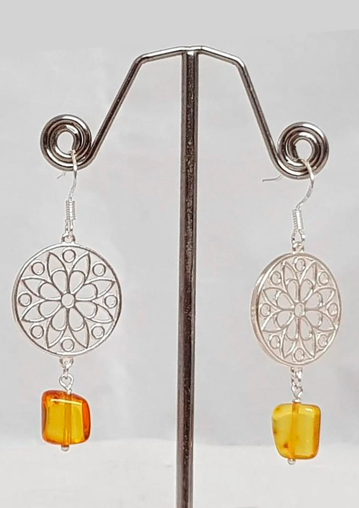 Amber Floral filigree Earrings