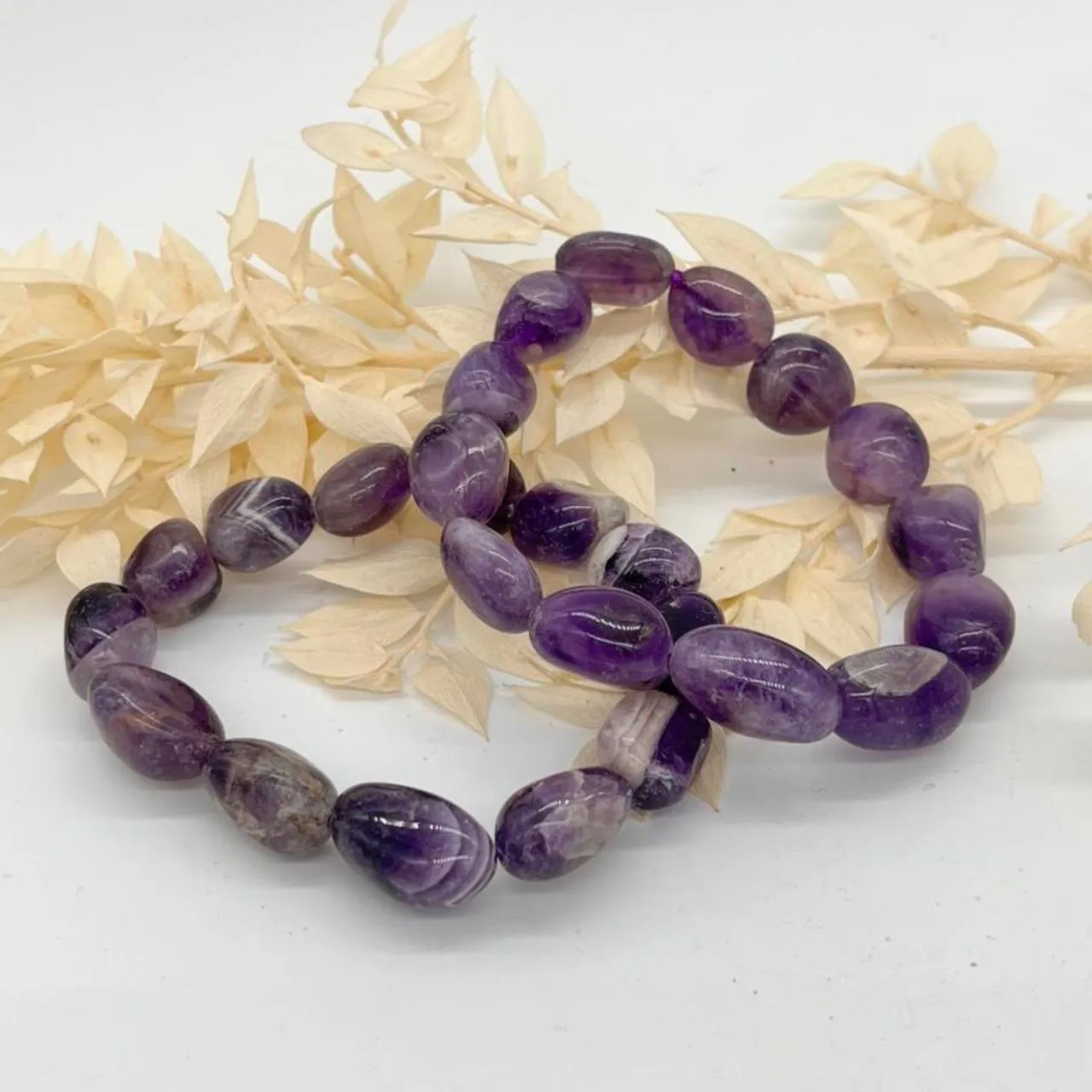 Amethyst Crystal Tumbled Stone Bracelet