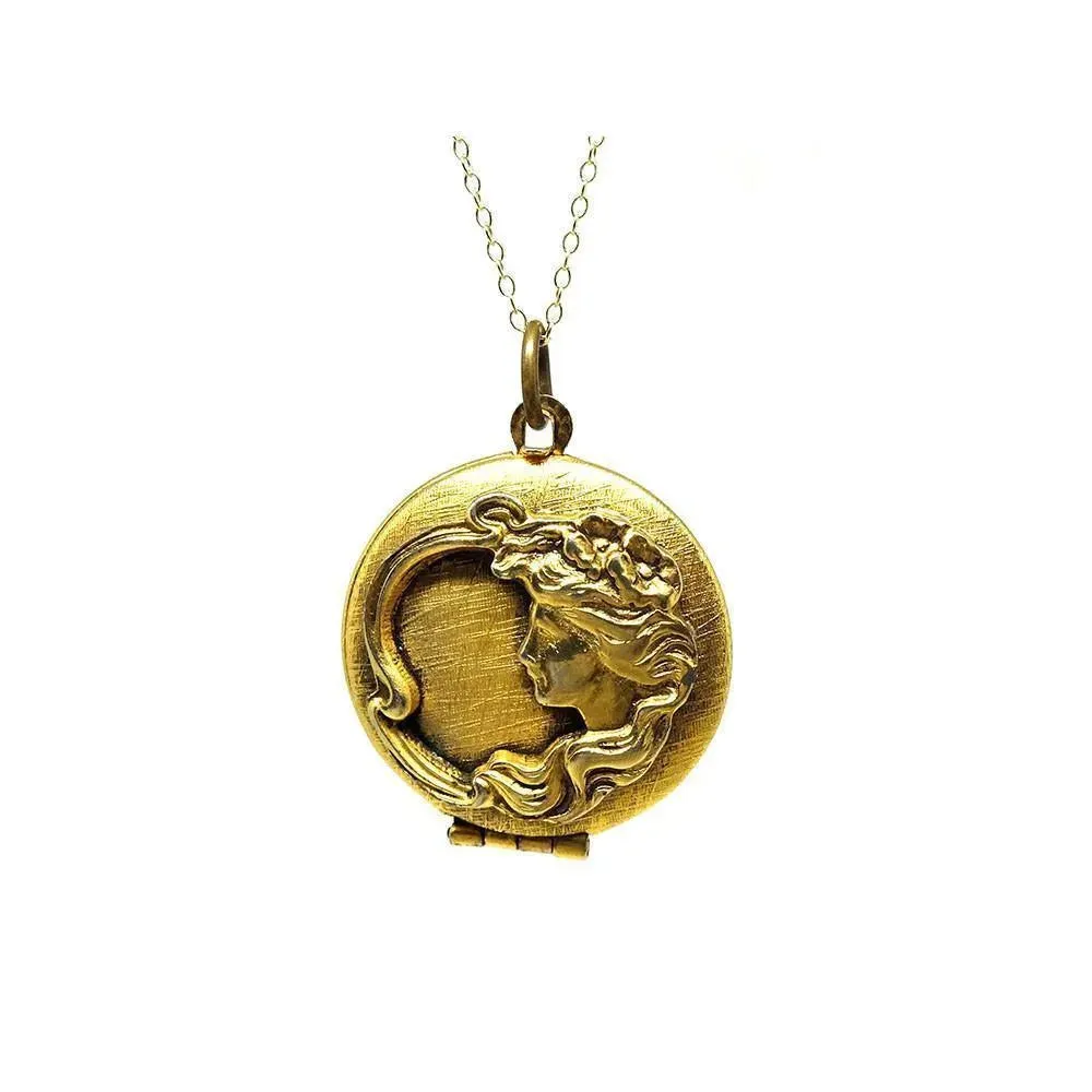 Antique Art Nouveau Gilt Gold Locket