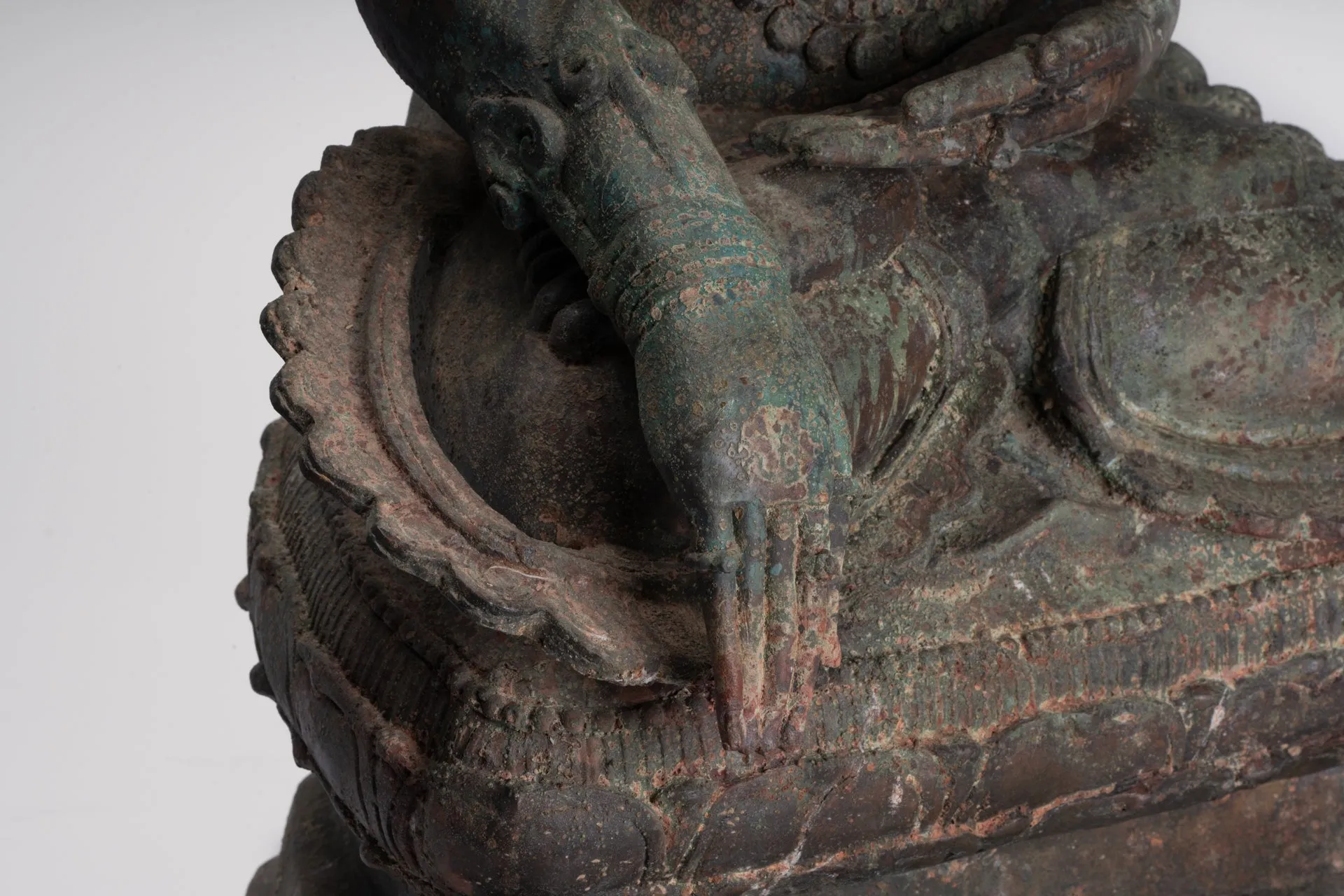 Antique Burmese Style Bronze Shan Enlightenment Seated Buddha Statue - 100cm/40"