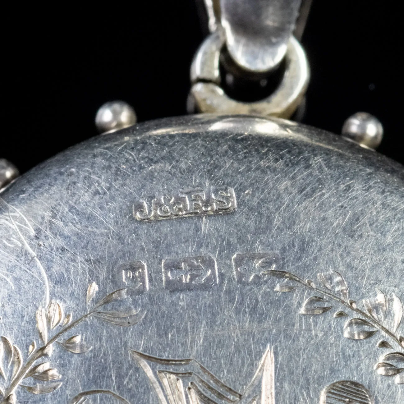 Antique Victorian Forget Me Not Collar Locket 18Ct Gold Silver Dated 1881