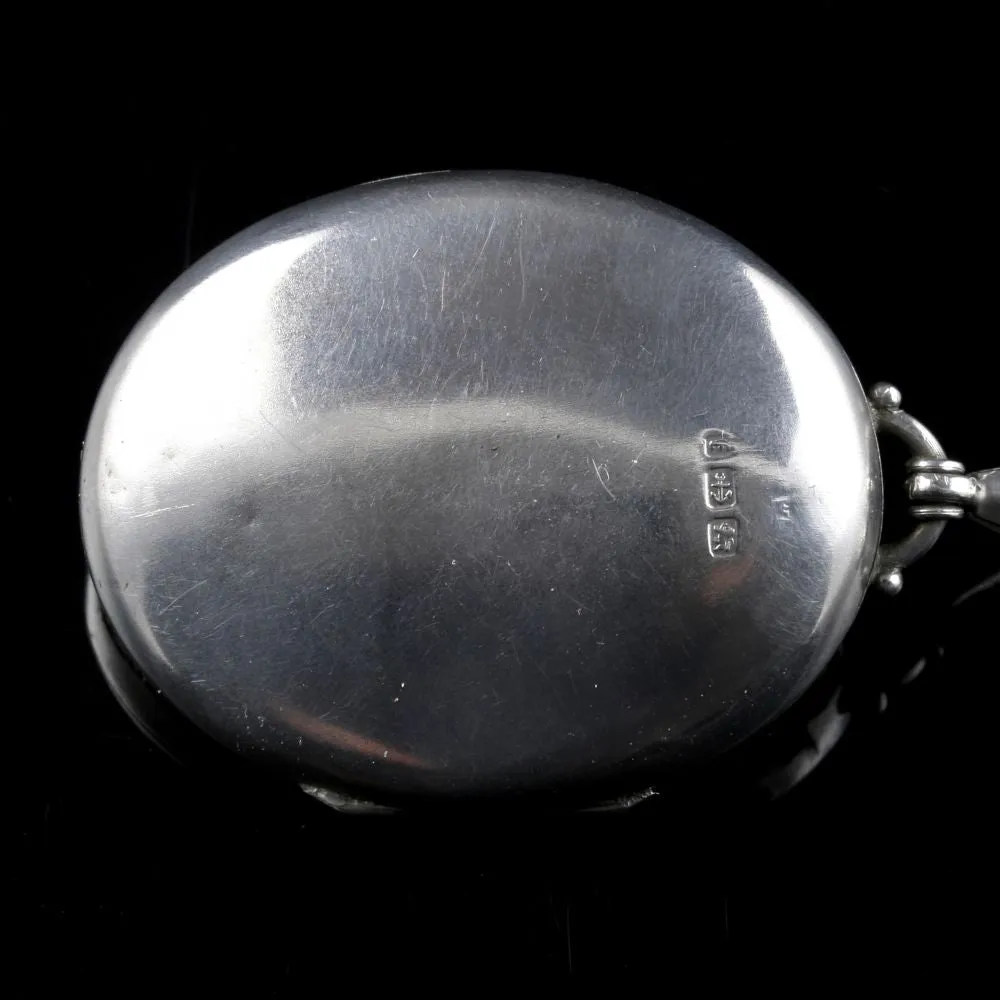 Antique Victorian Silver Locket And Collar Circa 1880