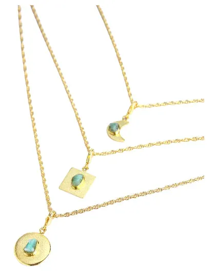 Antonella Basic Chain Collection Colombian Raw Emerald & 24k Gold Plated Chain