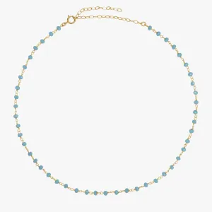Aqua Agate Gemstone Choker