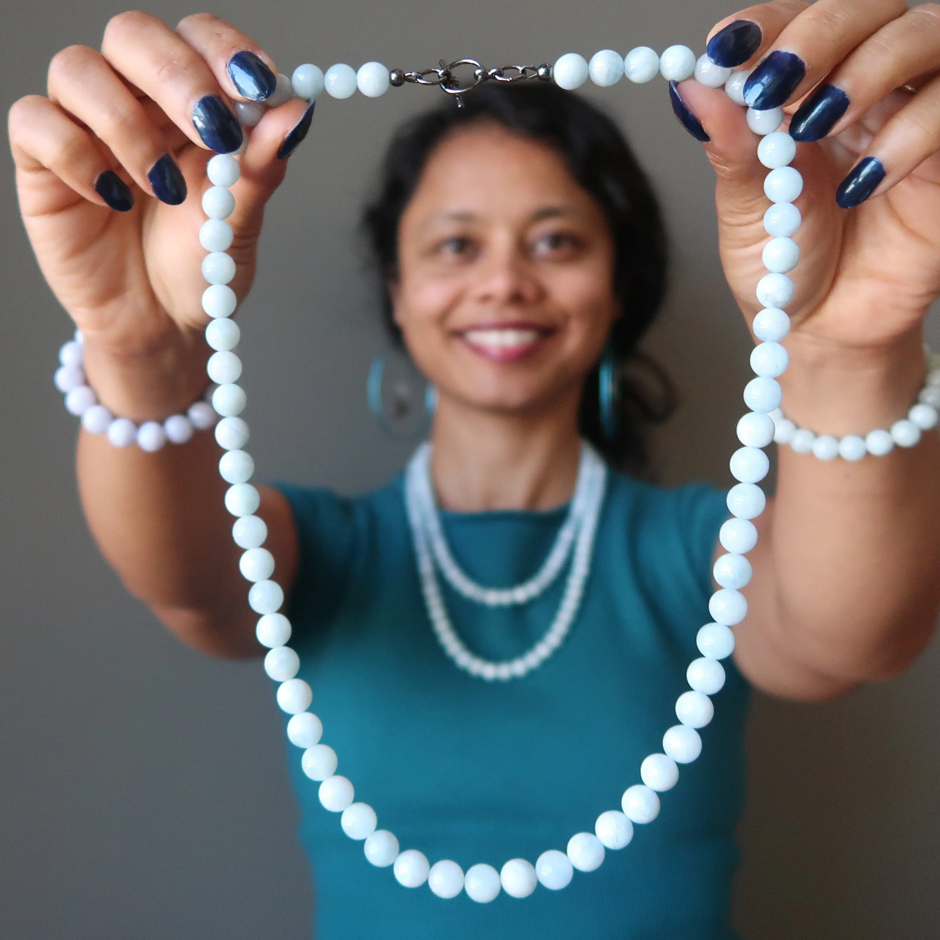 Aquamarine Necklace Ice Cool Calming Blue Gemstones