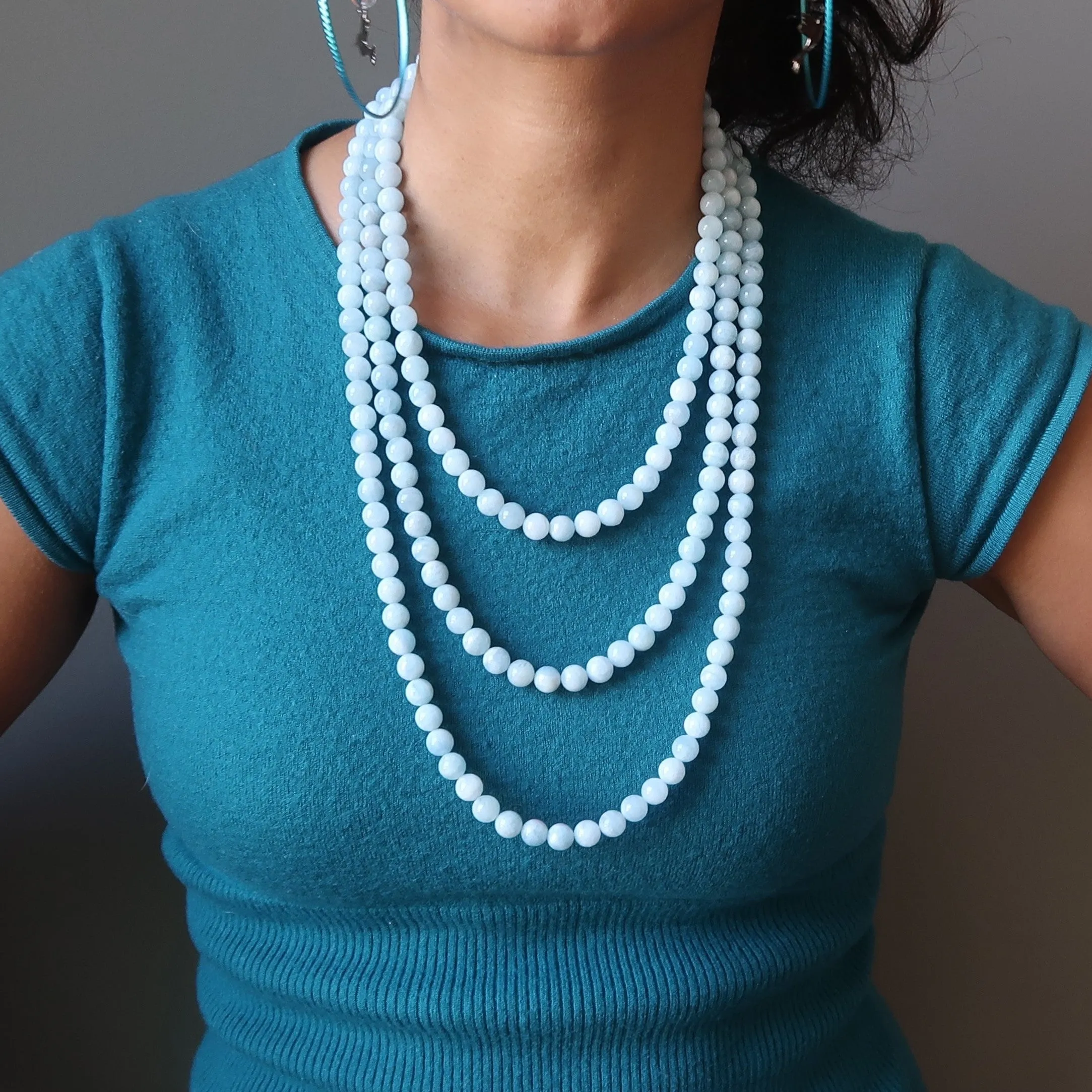 Aquamarine Necklace Ice Cool Calming Blue Gemstones