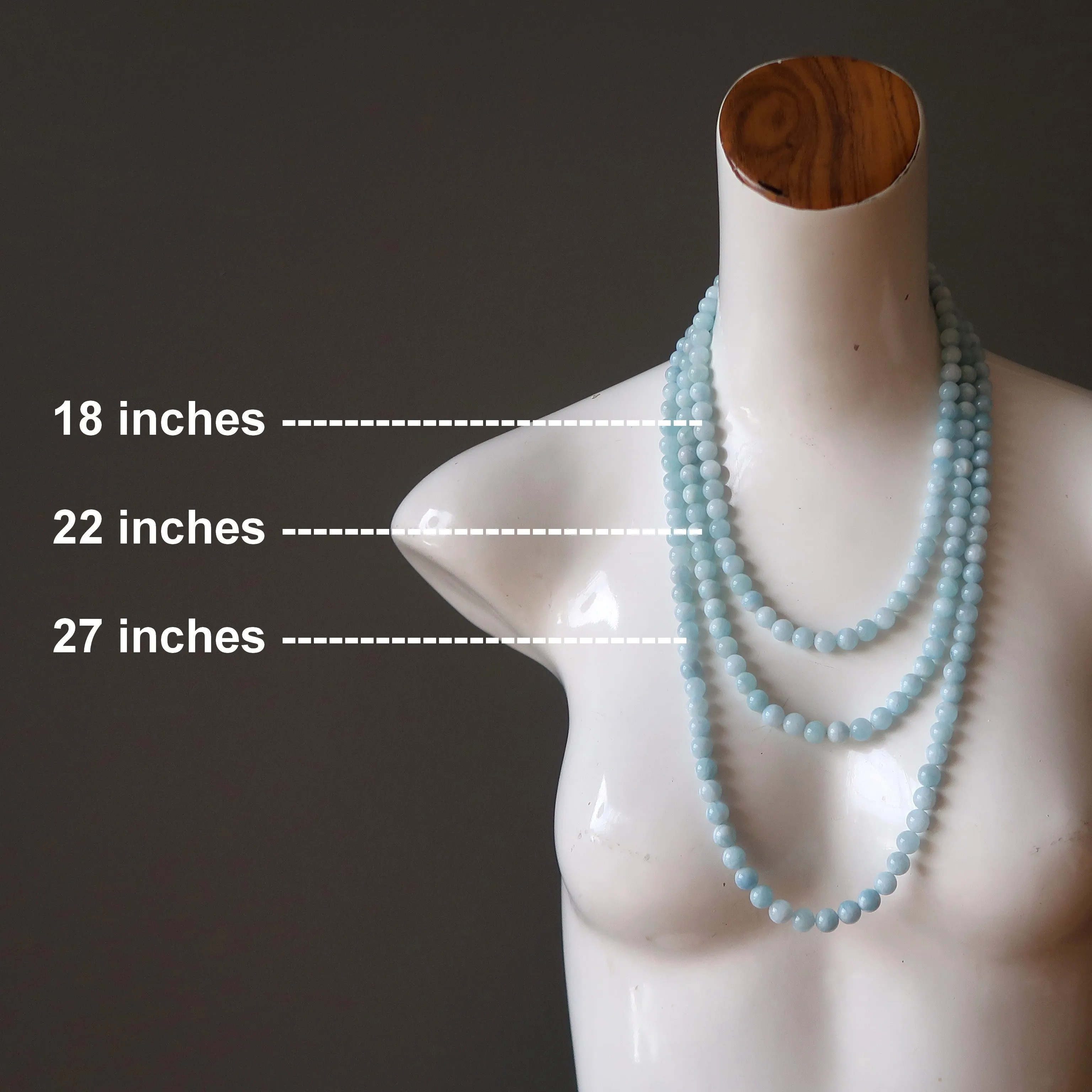 Aquamarine Necklace Ice Cool Calming Blue Gemstones