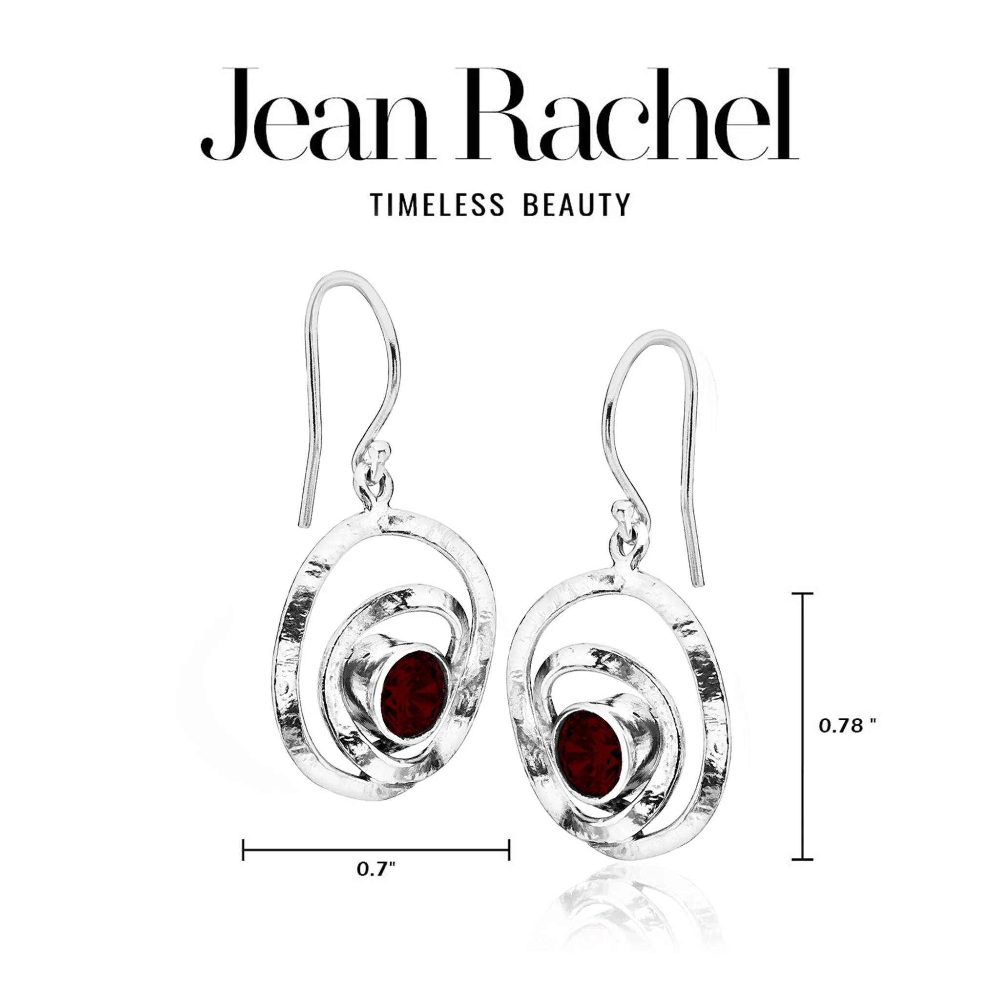 Artistic Sterling Silver Garnet CZ Earrings