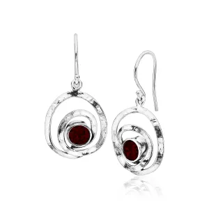 Artistic Sterling Silver Garnet CZ Earrings