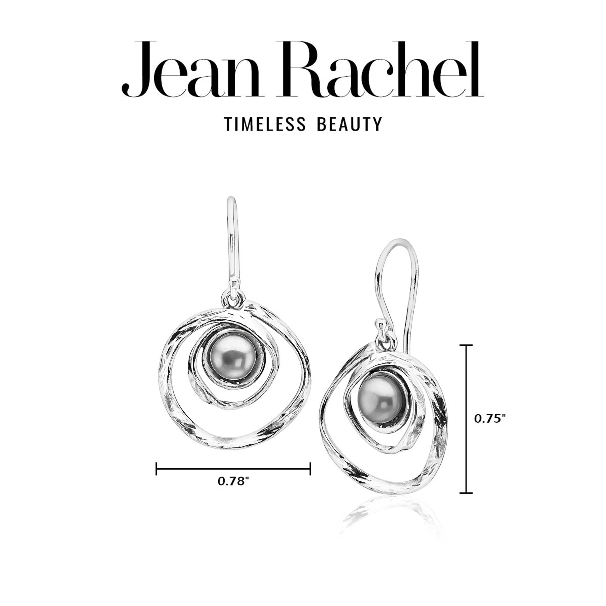 Artistic Sterling Silver Grey Freshwater Pearl Earrings