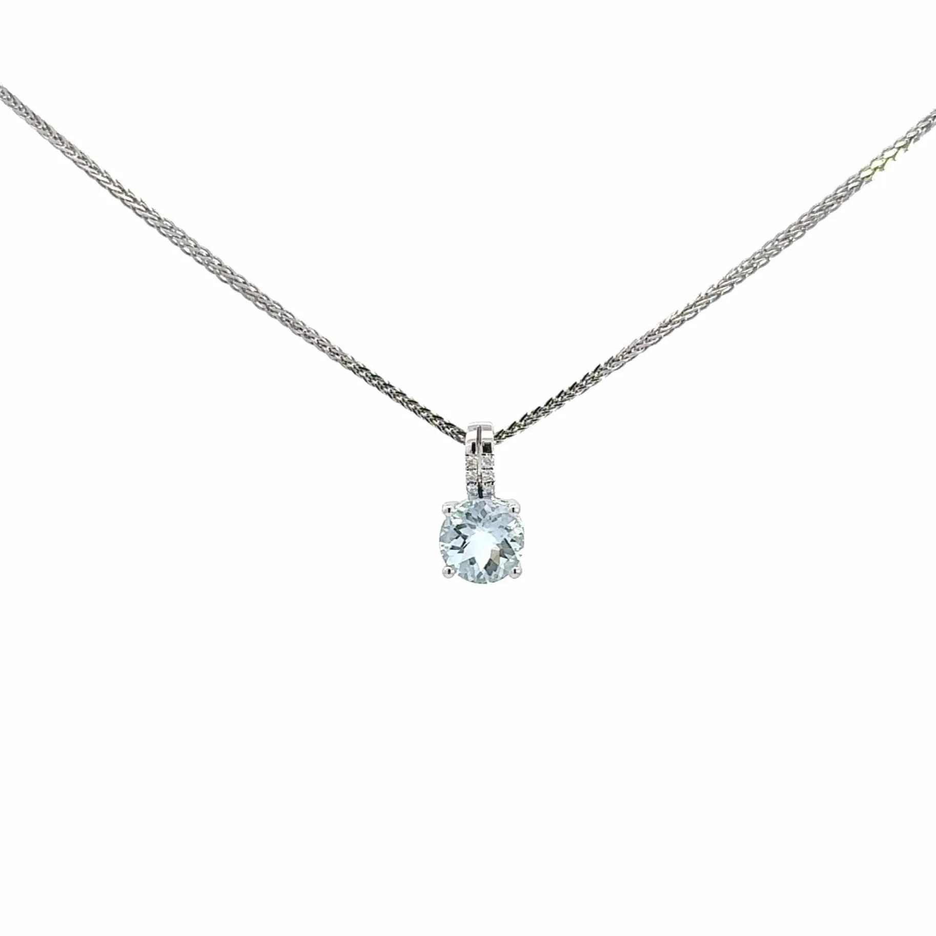 Baikalla™ Classic 14k White Gold Aquamarine Pendant Necklace