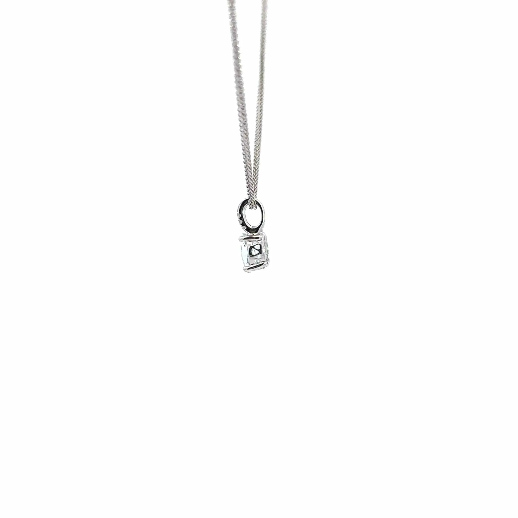 Baikalla™ Classic 14k White Gold Aquamarine Pendant Necklace