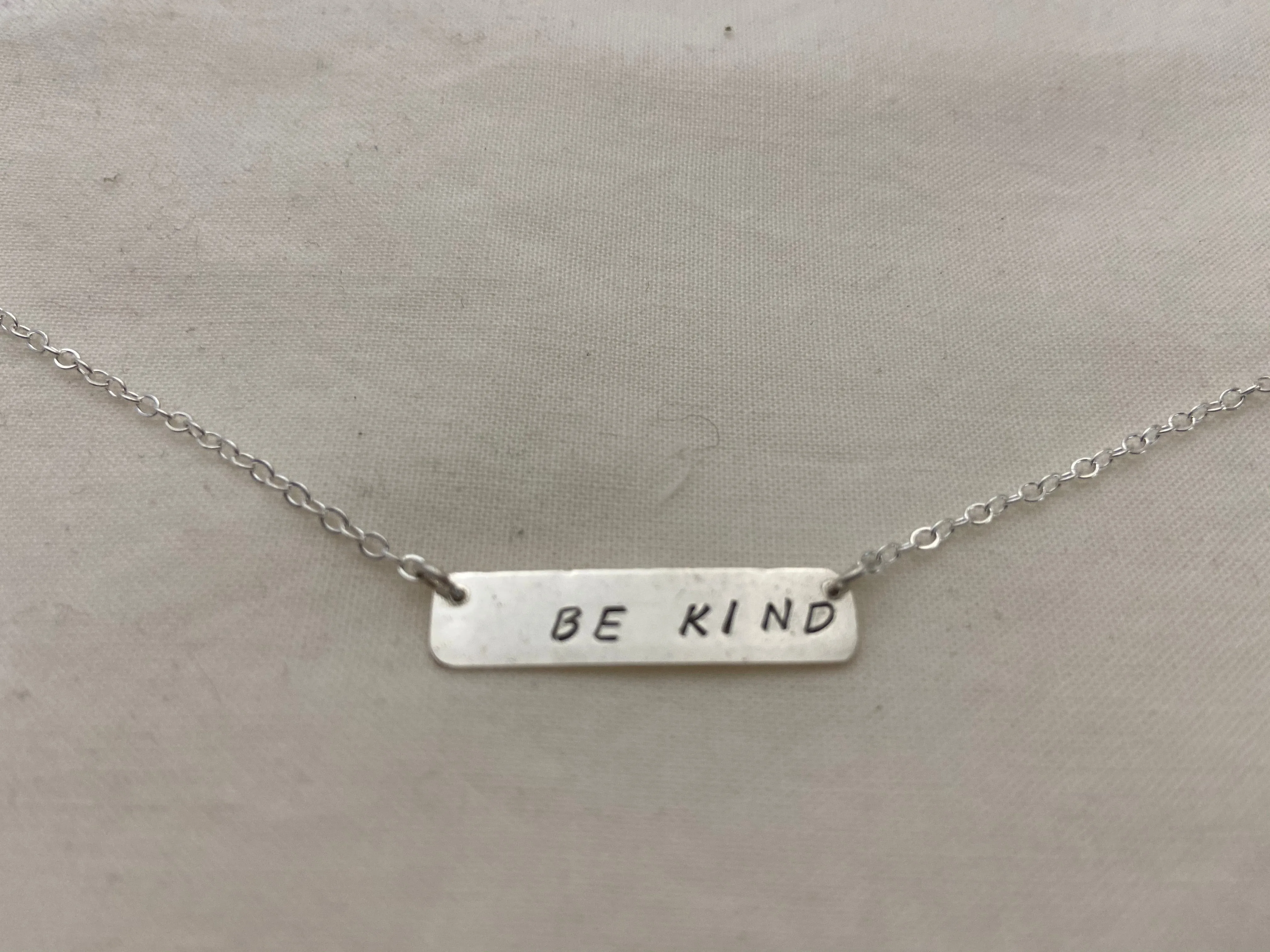 Be Kind Stamped Bar Pendant