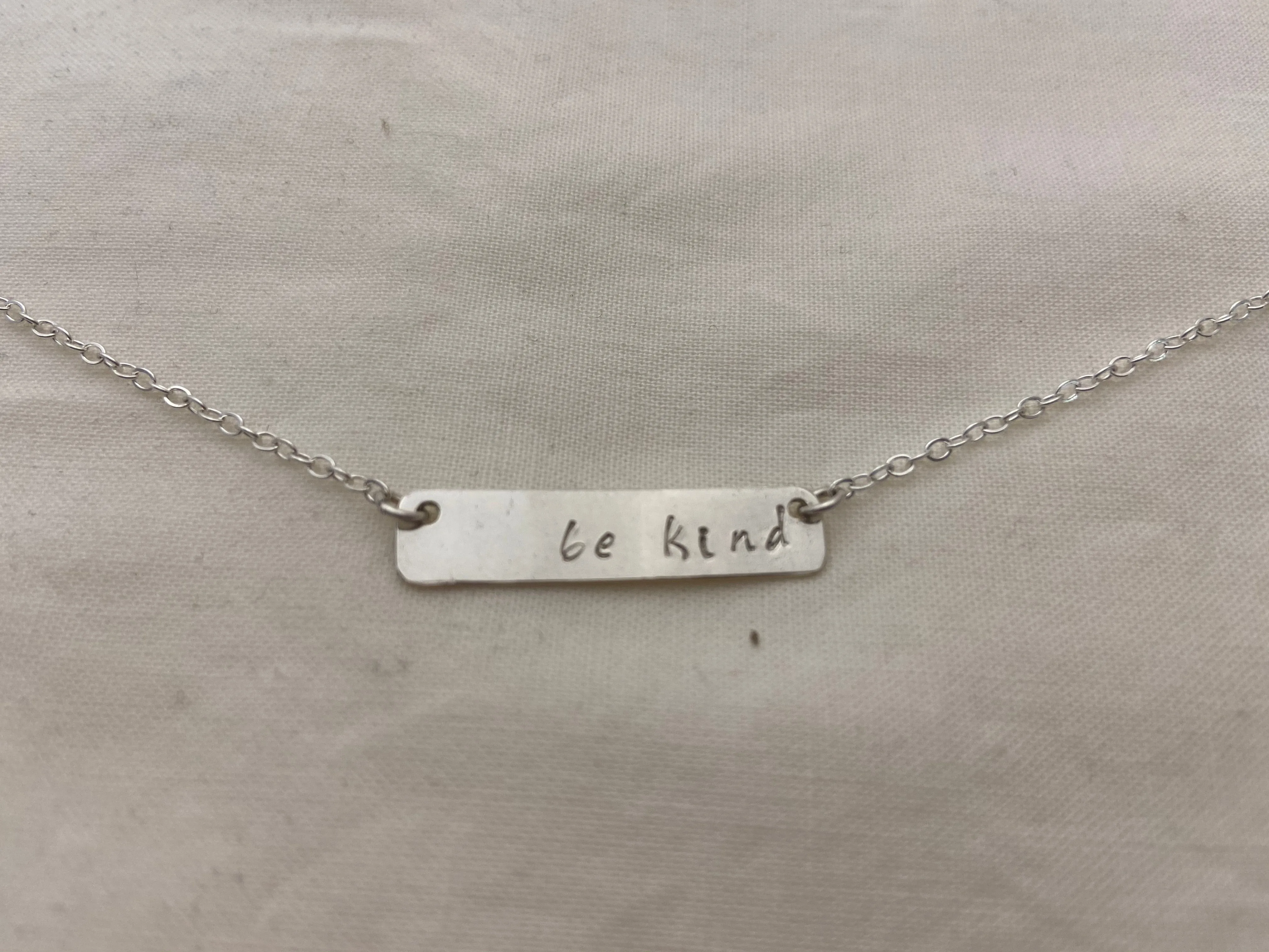 Be Kind Stamped Bar Pendant