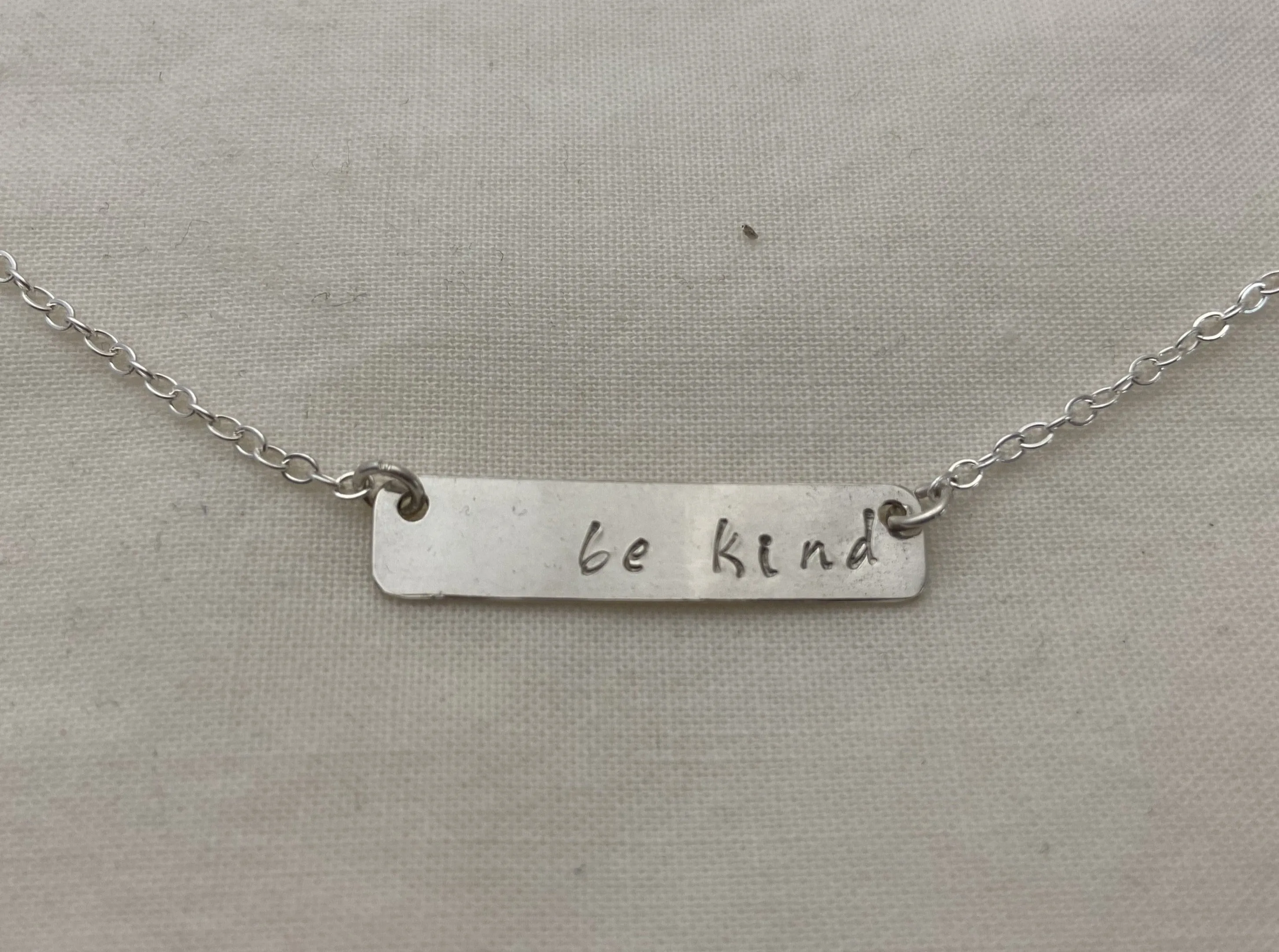 Be Kind Stamped Bar Pendant