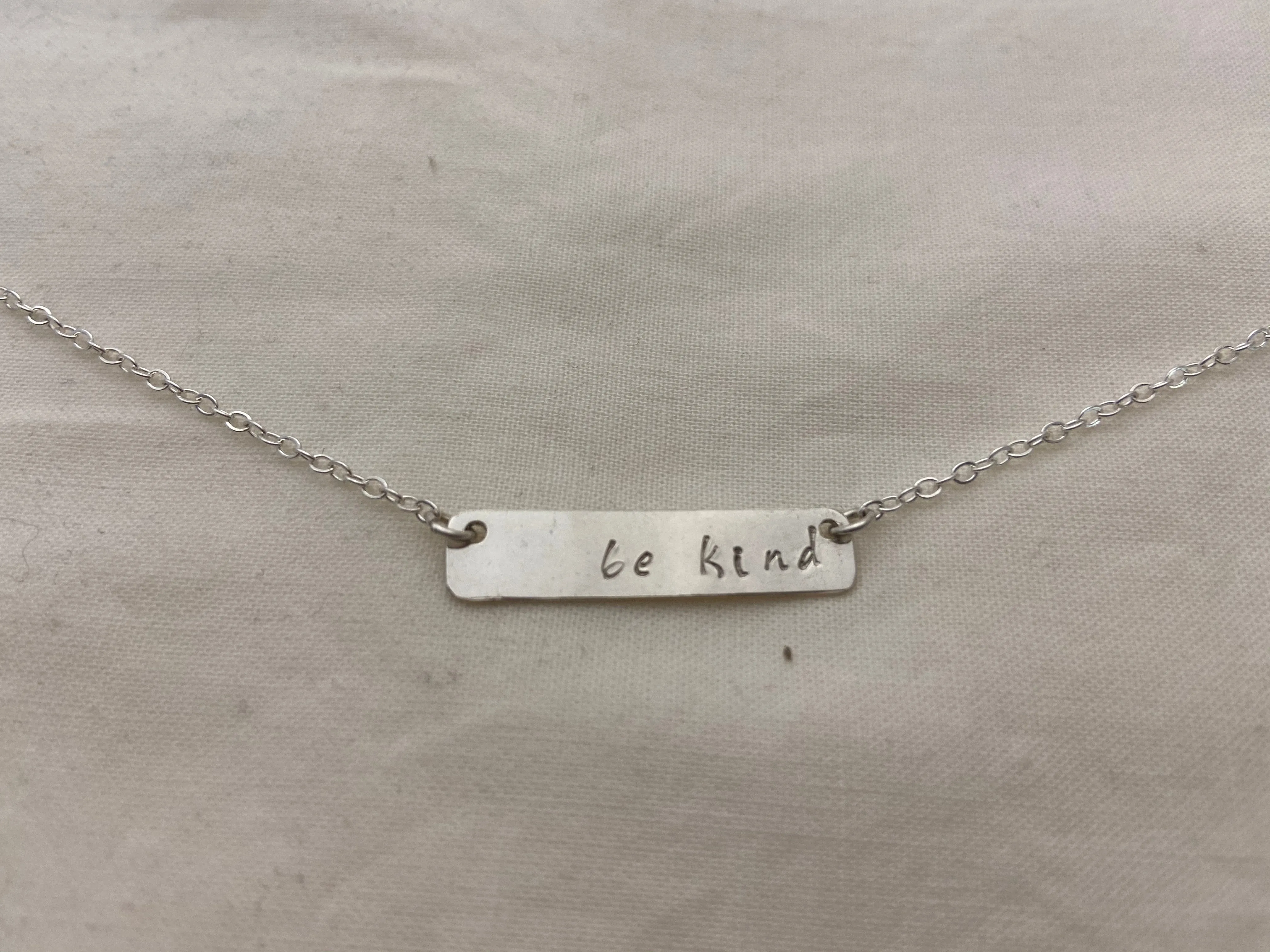 Be Kind Stamped Bar Pendant