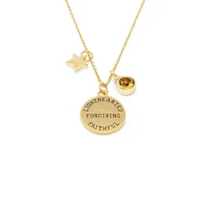 Birthstone Necklace November Gold Plated