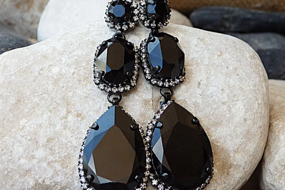 Black Chandelier earrings