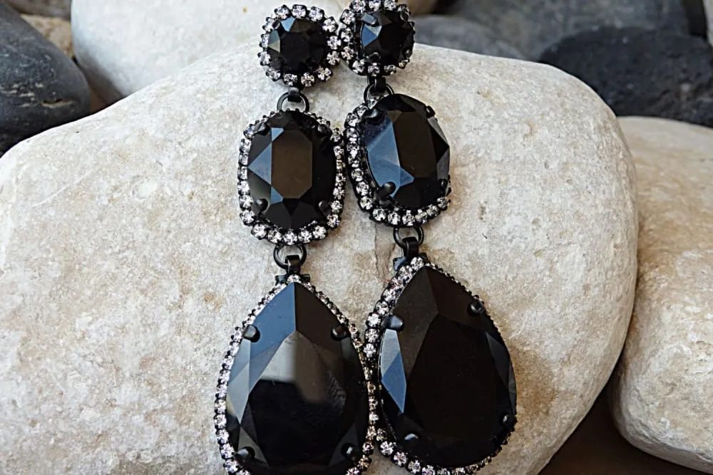 Black Chandelier earrings