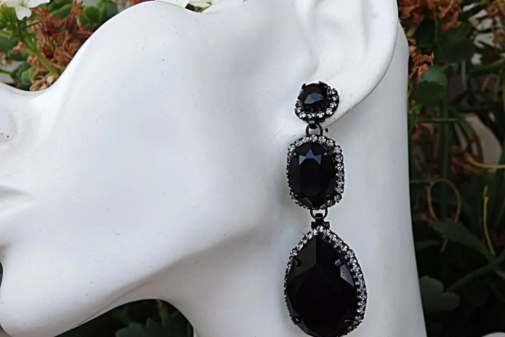 Black Chandelier earrings