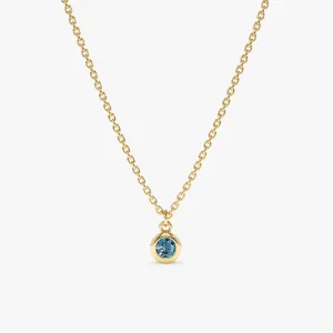 Blue Topaz Charm Necklace, Vienna