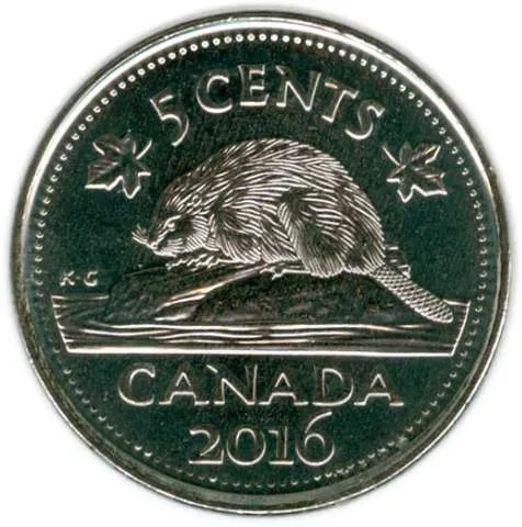 Canada Steel 2016 5 cents  (Elizabeth II) 3.95gr 0.945