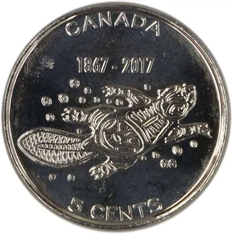 Canada Steel 2017 5 cents  (Elizabeth II) 3.95gr 0.945