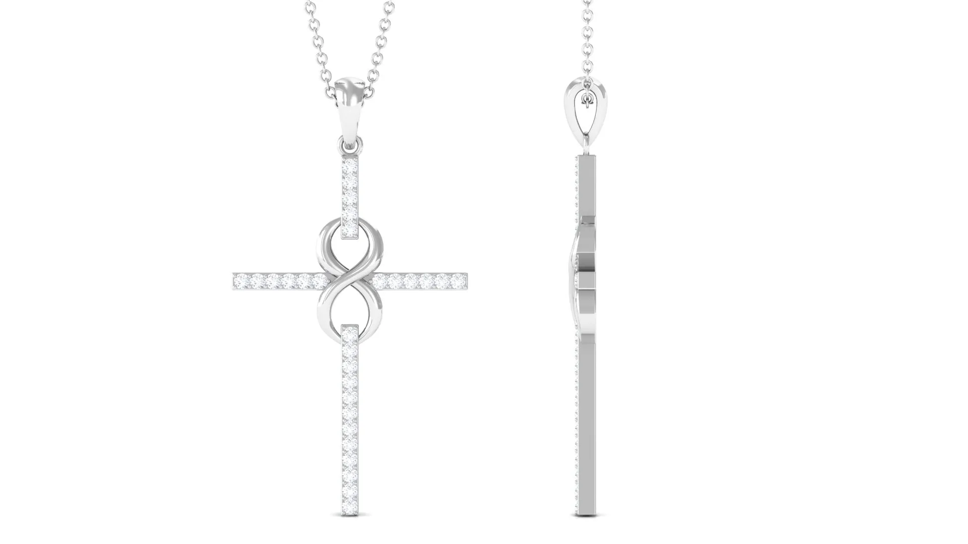Certified Moissanite Cross Infinity Pendant